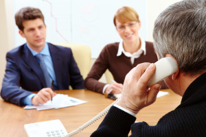 Bank Employee Calling On Phone